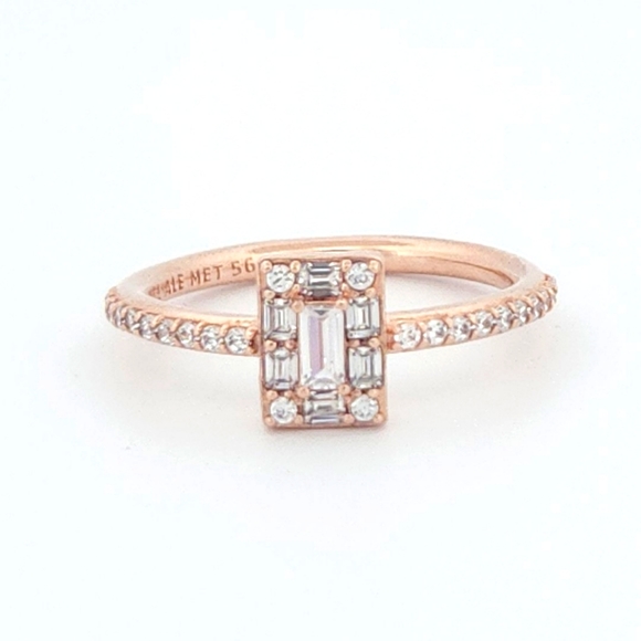 Pandora Jewelry - NWOT Pandora Rose Gold Sparkling Square Halo Ring CZ
